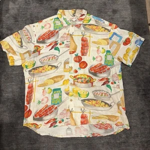 Vintage Jams World FoodArt Hawaiian Shirt Mens XXL Grocery Store Camp - Picture 1 of 5