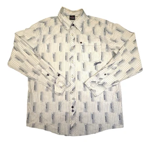 Rip curl Shirt Mens LARGE White Long Sleeve Button Up The Search collared Size L - Picture 1 of 8