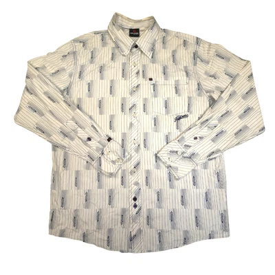 Rip curl Shirt Mens LARGE White Long Sleeve Button Up The Search collared Size L - Image 1 of 4