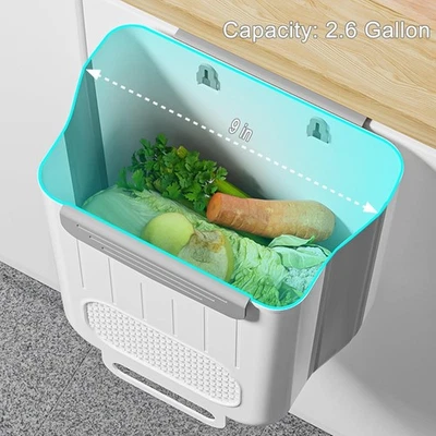 Milky White Wall-mounted Trash Can – Small, Folding Foto 1 de 4