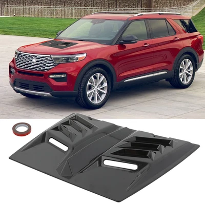 Cubierta de ventilación de capó de admisión de flujo de aire negro brillante para Ford Explore Foto 1 de 4