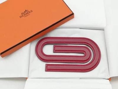 Clip para dinero trombón Hermes Paris clip para marca de libro cuero borgoña con caja Foto 1 de 4
