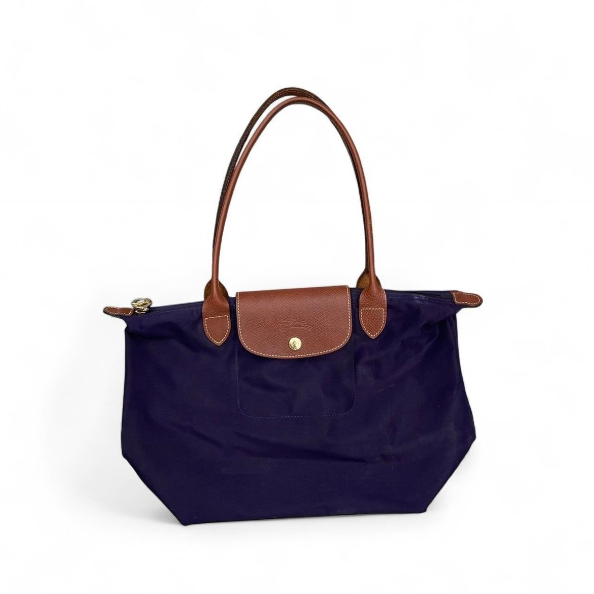 LONG CHAMP クアドリ 本革 ワンショルダーバッグ　肩掛け 紫 A4可 LONG CHAMP クアドリ 本革 ワンショルダーバッグ 肩掛け 紫 A4可