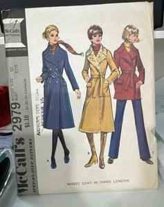 FREE SHIP! 2979 McCalls Size 10 Sewing Pattern Misses 1970s - Picture 1 of 2