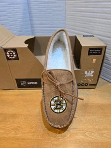 Boston Bruins Embroidered Slippers Rubber Sole NHL Boston Classic Warm Sz 9-10 M - Picture 1 of 11