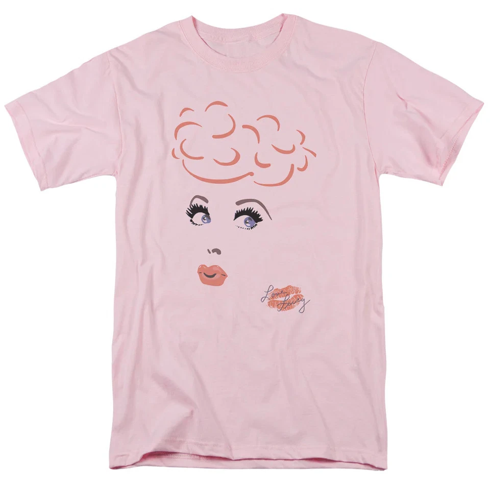I Love Lucy Eyelashes Mens T Shirt Pink Officially Licensed - Image 1 of 1