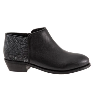 Botas al tobillo y botines Softwalk Rocklin S1457-021 de cuero negro para mujer - Imagen 1 de 8