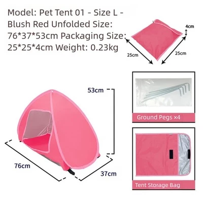 Portable Pet Tent Dog Beach Tent Sunbathing Area Beach Camping Gear For Cats - Image 1 of 4