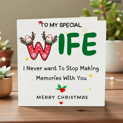 To My Special wife Christmas Card–Making Memories Together-Holiday Card for wife - Image 1 of 4