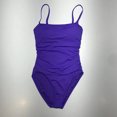 La Blanca One Piece Swimsuit Island Goddess Shirred Ultraviolet UPF50+ Womens 8 - Image 1 of 4