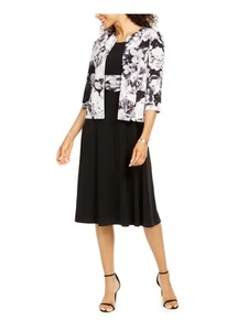 JESSICA HOWARD Womens Gray Open Front Floral Jacket Size: 6 - Picture 1 of 11
