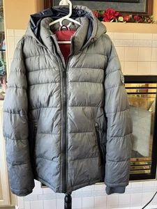 TOMMY HILFIGER HERREN XL GRAU PUFFER mit KAPUZE, NEU OHNE ETIKETT, TOP ZUSTAND - Bild 1 von 18