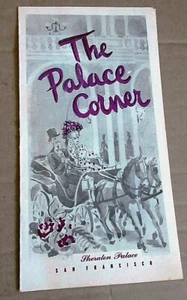Vintage November 7, 1955 Sheraton Palace Corner San Francisco Menu - Picture 1 of 2