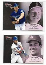 1996 Pinnacle Aficionado SLICK PICKS Pick-A-Insert Raul Mondesi Randy Johnson
