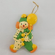 Clown with Balloons Charlee McGee Ornament Taiwan Clay 4-1/2" H 1982 (I-11)