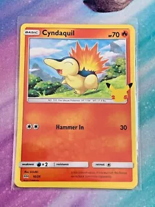 NON Holo Cyndaquil Feurigel - 10/25 English Pokemon 25th Anniversary Mcdonalds - Bild 1 von 2