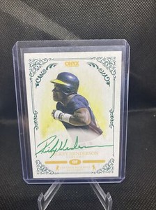 2022 Onyx Vintage Ink Rickey Henderson Green Auto Autograph /50