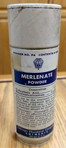 Vintage Merlenate Powder Pharmaceutical 2 Oz., Cardboard Container - Picture 1 of 5