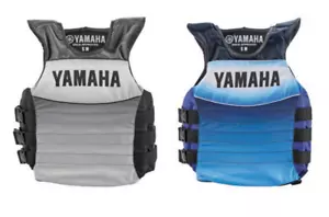 YAMAHA Side Entry Nylon PFD Blue Navy Gray Life Vest Jacket PWC JetSki MAR-23VSE - Picture 1 of 4
