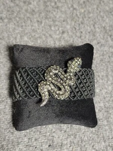 Markenlos Glitzer Schlange schwarz Makramee verstellbar Zugkordel Armband/Manschette - Bild 1 von 3