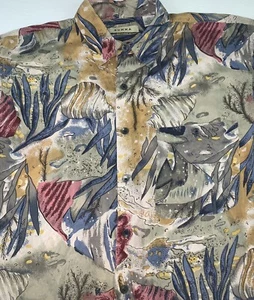 Summa Silk Floral Shirt Medium Short Sleeve Hawaiian Button Down - Imagen 1 de 12