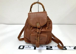 GUCCI Bamboo Backpack Mini Leather Brown - Picture 1 of 22