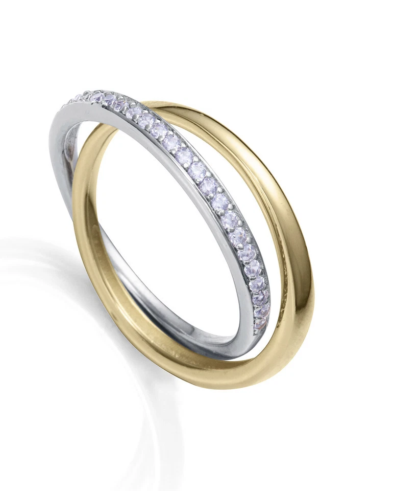 Ring Doppel Bad Für Gold Und Rhodium Viceroy Frau Silber Größe 18 9126a018-30 - Bild 1 von 4