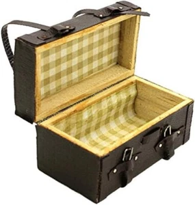 1:12 Muebles para Casa de Muñecas Miniatura Vintage Lugguage Box Maletero Estuche Bolsa Se Puede Abrir - Imagen 1 de 6