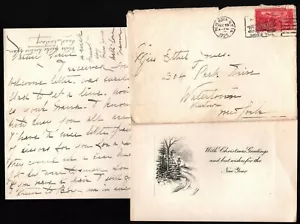OPC 1925 NY to Watertown Letter Christmas Card & Seals 43571 - Picture 1 of 2