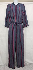 Tommy Hilfiger Womens Boilersuit Jumpsuit Streetwear Utility Striped Large EUC - Picture 1 of 18