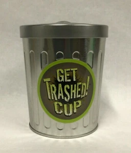 Get Trashed Drinking Cup Metal Reusable Beer Mug Bar w/ Straw Gift Party Favor - Picture 1 of 5