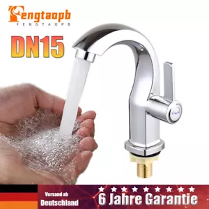 G1/2" Kaltwasser Armatur Waschtischarmatur Wasserhahn Für Badezimmer Waschbecken - Bild 1 von 13