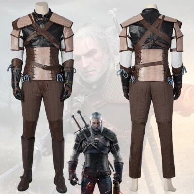 The Witcher 3 Wild Hunt Geralt of Rivia Costume Cosplay Suit Shoes Outfit - Image 1 of 4