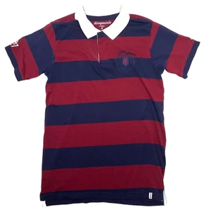 Aeropostale Rugby Polo Men’s Size Large Red Blue Short Sleeve Collared Shirt - Picture 1 of 10