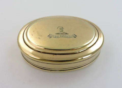 Fari Quae Sentias George I SILVER GILT TOBACCO or SNUFF BOX, London 1725 CORNOCK Cover