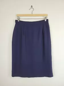 Vintage Marella Wool Blend Skirt Navy Made In Italy Size 10/12 31"W BNWT - Picture 1 of 14