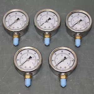 (5) Pic 2" Pressure Gauges 201L-208D, 0-60 psi, 1/8" NPT, Glycerin Liquid Filled - Picture 1 of 7
