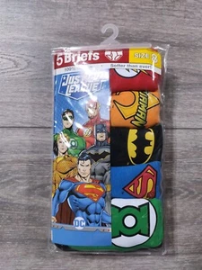Justice League Underwear Kids Size 8 Batman Superman The Flash Cotton Brief Boys - Picture 1 of 3