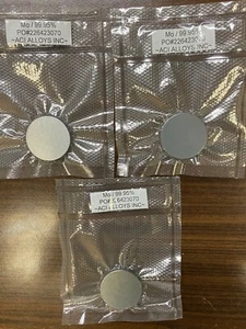 Molybdenum sputter target, Mo 99.95% pure, 1.5" diameter x 0.25" thick - Picture 1 of 2