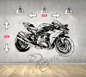 Kawasaki Ninja H2 Moto GP Rennmotorrad Vinyl Aufkleber Wandkunst Garage - Bild 1 von 5