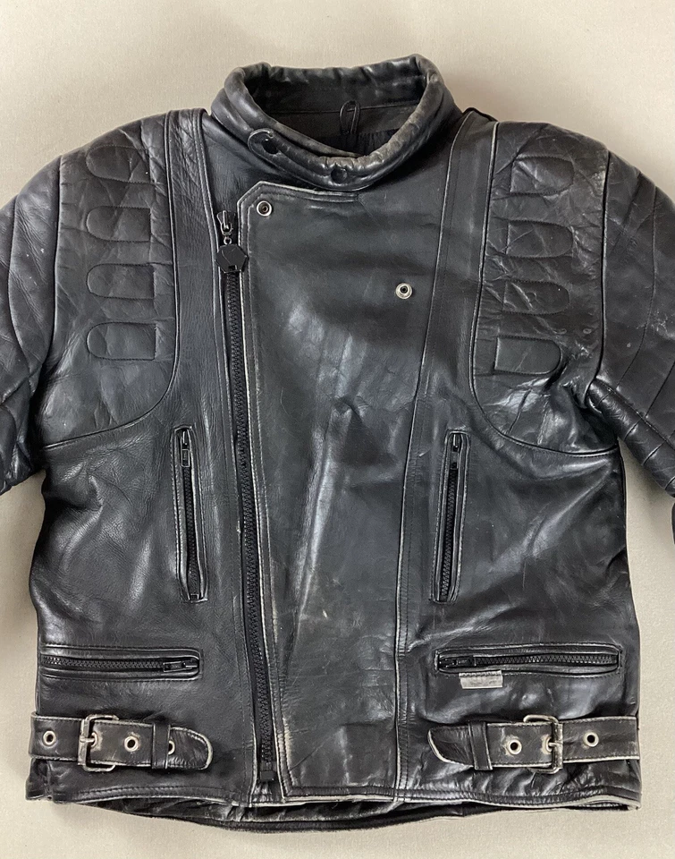 Vintage Dafy Moto Leather Biker Jacket Cafe Racer Jacket Cowhide EU Size 52 42” - Image 1 of 4