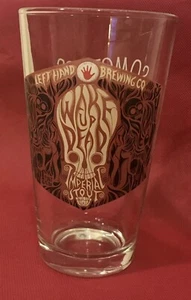 Left Hand Brewing Company Wake Up Dead Imperial Stout Beer Pint Glass Brewery - Picture 1 of 4