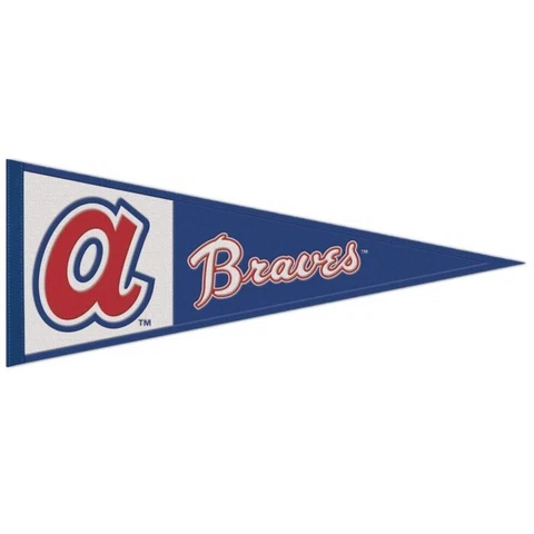 Atlanta Braves Throwback MLB Embroidered Wool 13" x 32" Pennant Cover
