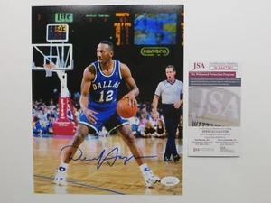 DEREK HARPER SIGNED 8x10 DALLAS MAVERICKS DRIBBLING PHOTO WITNESS JSA COA PROOF - Picture 1 of 5