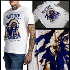 Native American Indian Warrior Chief With Headdress T-Shirt New cotton tee 