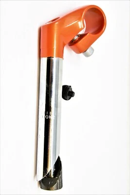22.2mm SHORT 40mm REACH HANDLEBAR STEM ADULT or CHILDS BIKE CHROME & MET ORANGE - Image 1 of 2