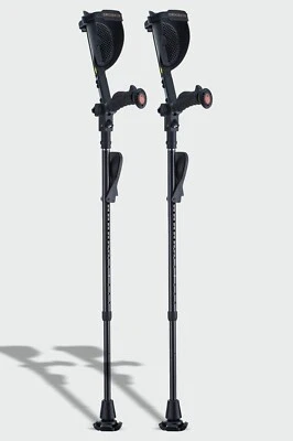 Ergobaum Black Mamba Real Carbon Fiber Forearm Crutches (1 Pair) 5'1'' to 6'6'' - Image 1 of 2