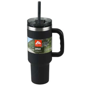 Ozark Trail 40 oz Vacuum Insulated Stainless Steel Tumbler Black - Picture 1 of 11