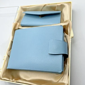 Vintage Belle Brummel Blue Cashmere Calfskin Wallet And Key Case Set NOS - Picture 1 of 23