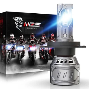 1Pk MZS H4 LED Light Bulb 9003 Motorcycle, 8000LM 35W 6500K Cool White w/ Fan - Picture 1 of 7